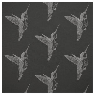 Tissu Copie planante de noir de colibris