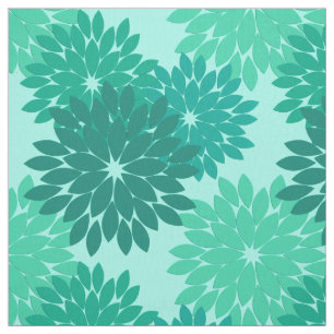 Tissu Copie, turquoise, Teal et Aqua floraux modernes de