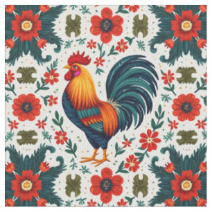 Tissu Coq coloré