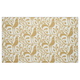 Tissu Coqs de style Arts & Crafts à motif de feuillage