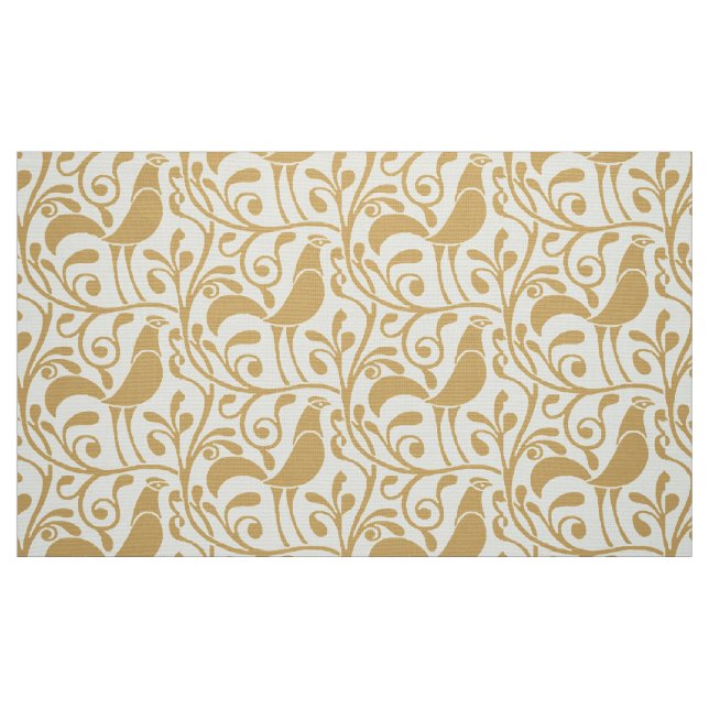 Tissu Coqs de style Arts & Crafts à motif de feuillage (Fat Quarter)