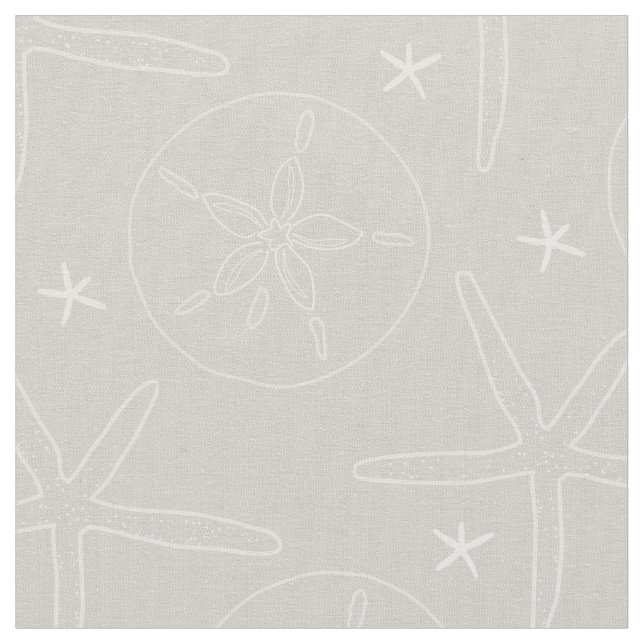 Tissu Coques de plage gris et blanc Starfish, Dollar de  (Fermer)