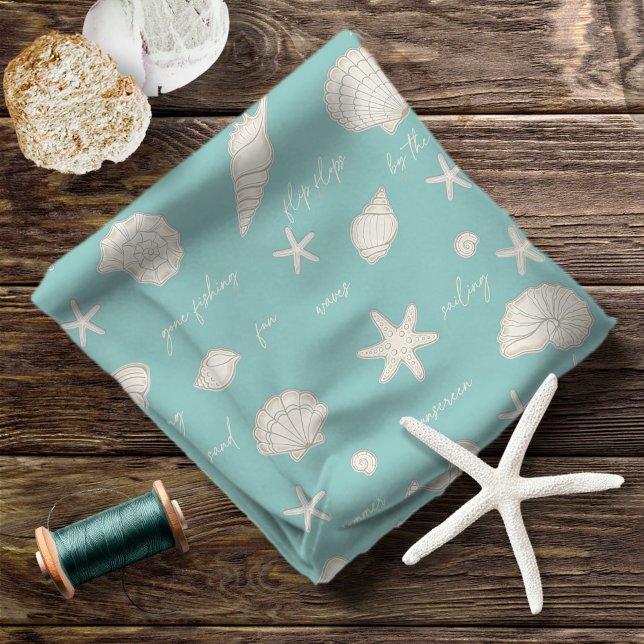 Tissu Coques Starfish Sun Fun Texte ivoire ID918 (Créateur téléchargé)