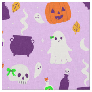 Tissu coquette halloween violet mignon arc crâne fantôme
