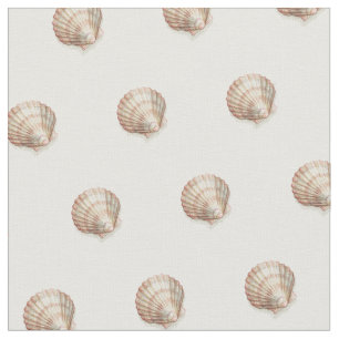 Tissu Coquillage rose et crème