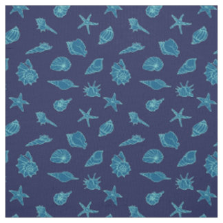 Tissu coquillages et étoiles de mer