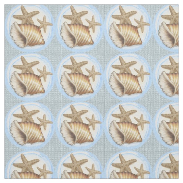 Tissu Coquillages et poissons d'eau (Échantillon)
