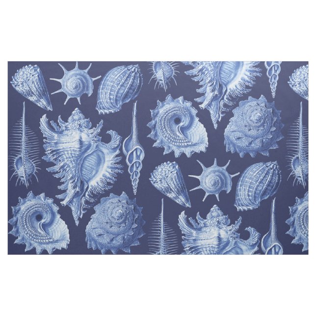 Tissu Coquillages vintages bleus (Fat Quarter)