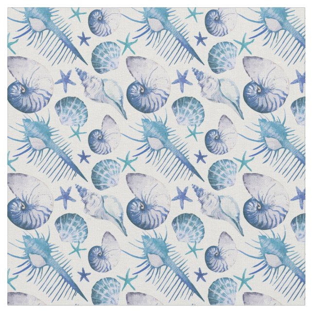 Tissu Coquilles d'aquarelle (Fermer)