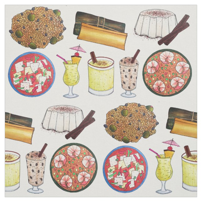 Tissu Coquito alimentaire portoricain Pasteles Arroz con (Échantillon)