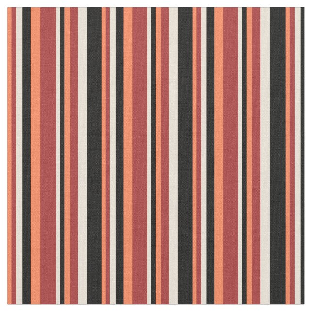 Tissu Corail, Brown, Bisque & Motif noir (Fermer)