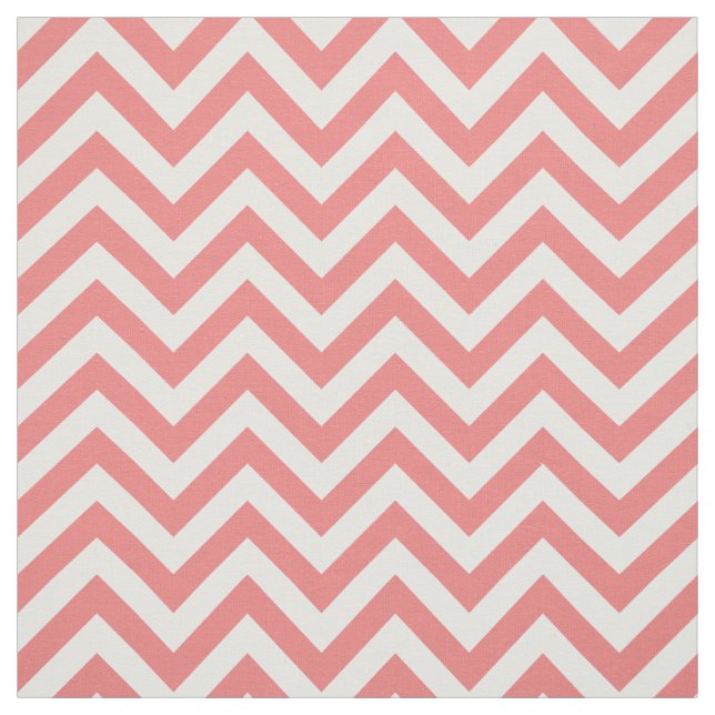 Tissu Corail clair Blanc LG Chevron ZigZag Motif 12I (Échantillon)