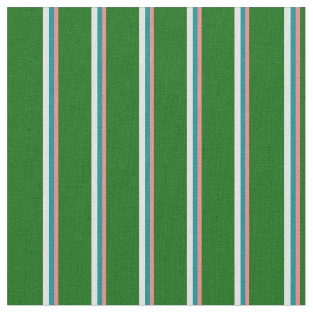 Tissu Corail clair, Cyan foncé, Lavande et Vert foncé (Fermer)