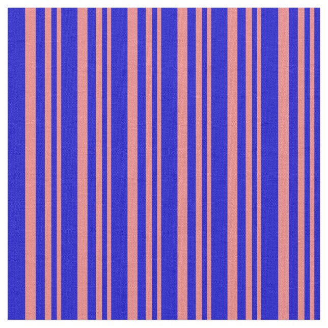 Tissu Corail clair et lignes bleues (Fermer)