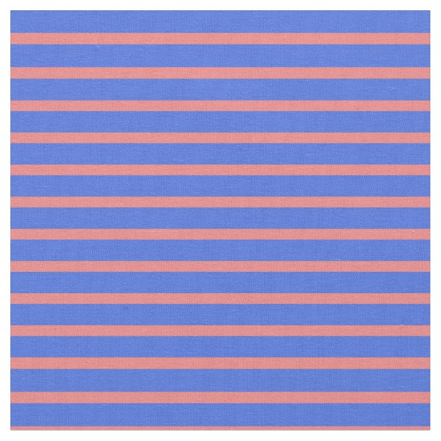 Tissu Corail clair et Motif Royal Bleu (Fermer)