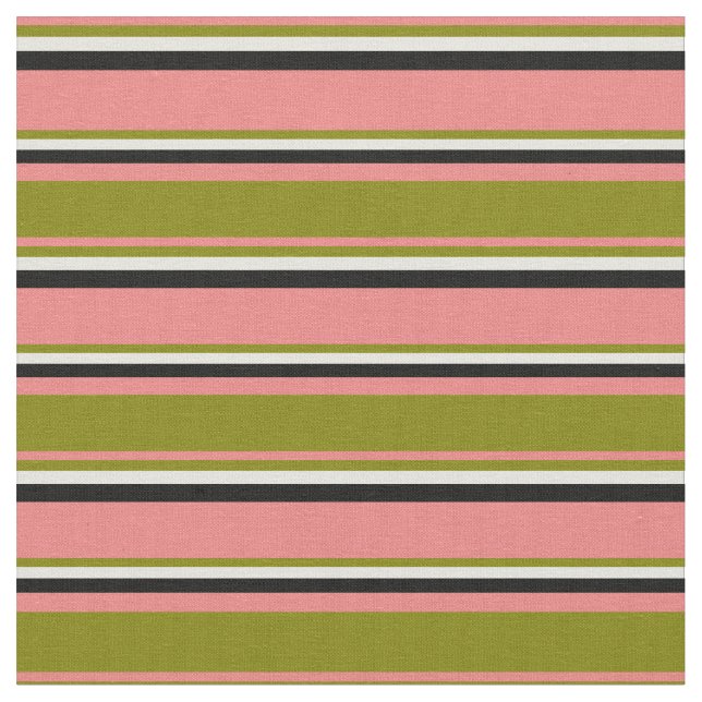 Tissu Corail clair, vert, beige et noir (Fermer)
