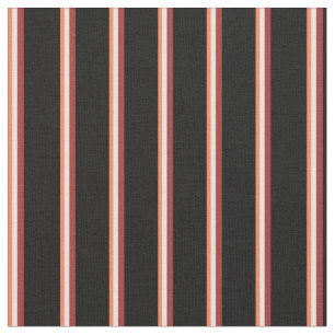 Tissu Corail, Cyan clair, rayures Brown et noires