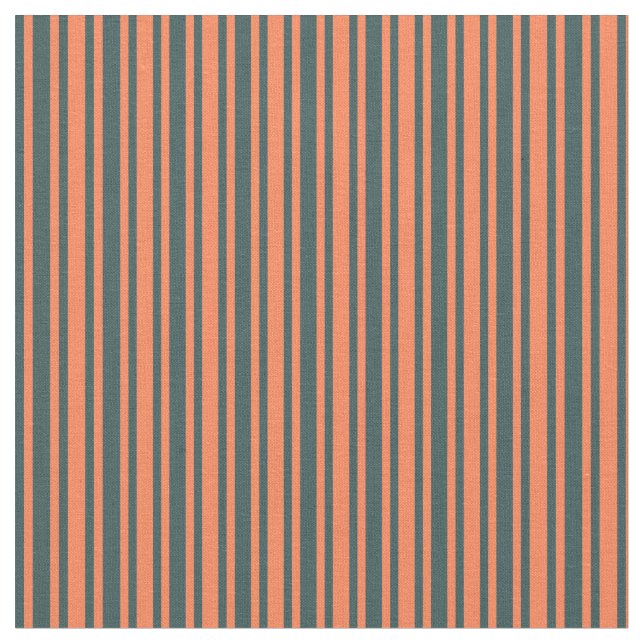 Tissu Corail et ardoise foncée Gris Lignes de couleur (Fermer)