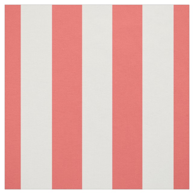 Tissu Corail et blanc 1,5" motif de rayures (Échantillon)