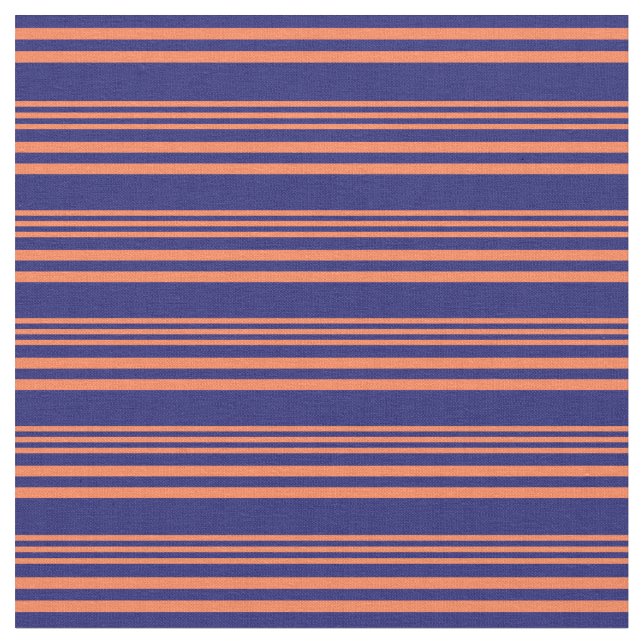 Tissu Corail et Motif bleu nuit (Fermer)