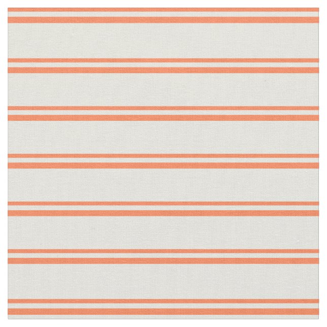 Tissu Corail et Motif rayé de couleur beige (Fermer)