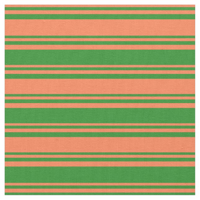Tissu Corail et Motif vert de forêt (Fermer)