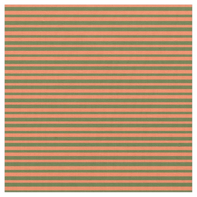 Tissu Corail et Motif vert foncé d'olive (Fermer)