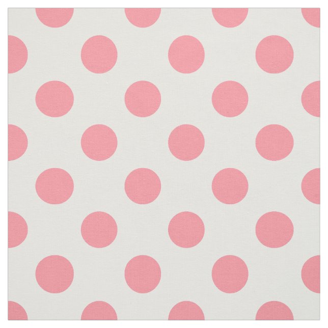 Tissu Corail et pois blancs (Échantillon)