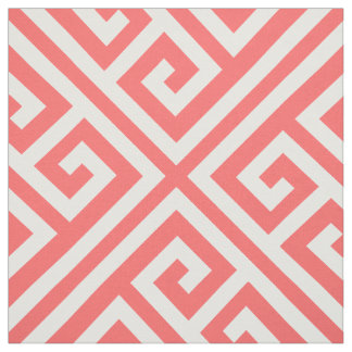 Tissu Corail Grecque Grandes Échelles