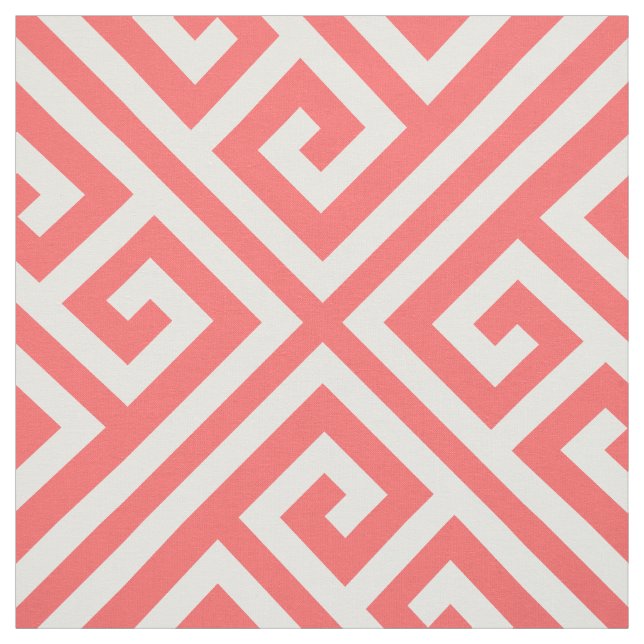Tissu Corail Grecque Grandes Échelles (Échantillon)