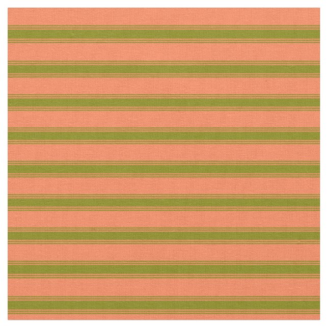 Tissu Corail & Green Lines/Stripes Motif (Fermer)