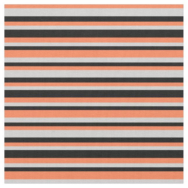Tissu Corail, gris clair et Motif noir (Fermer)