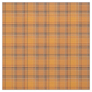 Tissu Corail, orange, tartan brun plaid