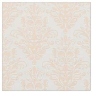 Tissu Corail pâle Corail rose et blanc Élégant Damas