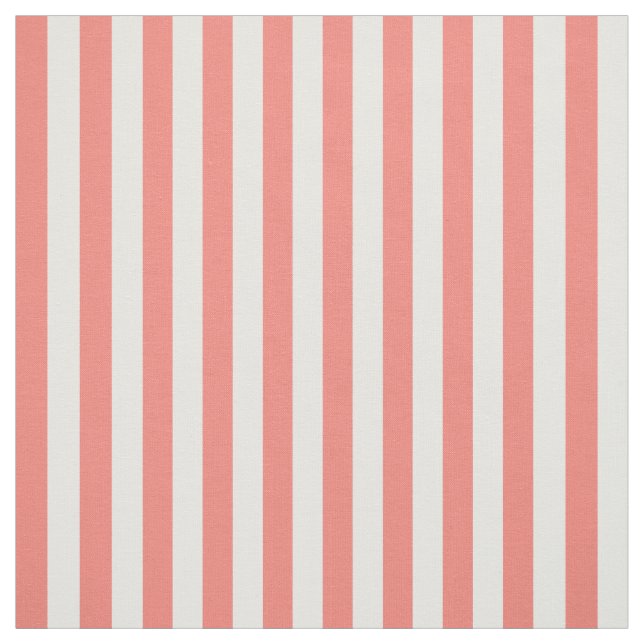 Tissu Corail rose et blanc rayures (Échantillon)