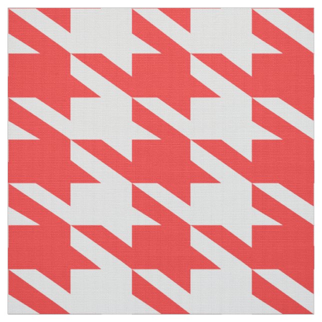 Tissu Corail-Rouge & Blanc Motif sans couture (Échantillon)