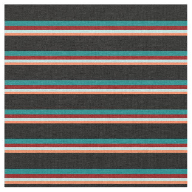 Tissu Corail, Turquoise, Rouge foncé, Turquoise et noir (Fermer)
