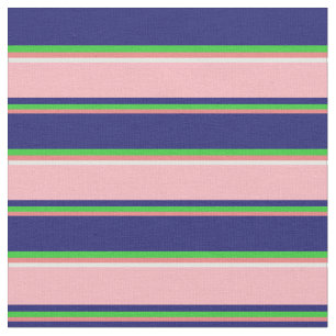 Tissu Corail, Vert citron, Bleu de minuit, Rose et Blanc