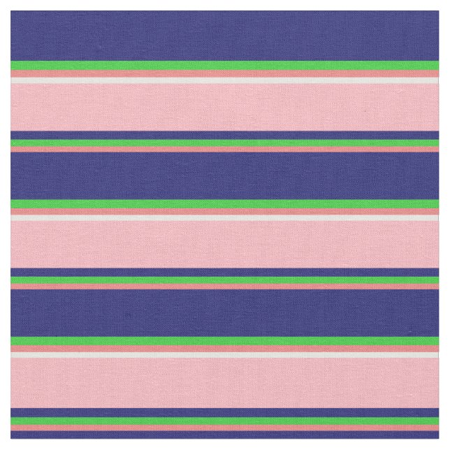 Tissu Corail, Vert citron, Bleu de minuit, Rose et Blanc (Fermer)