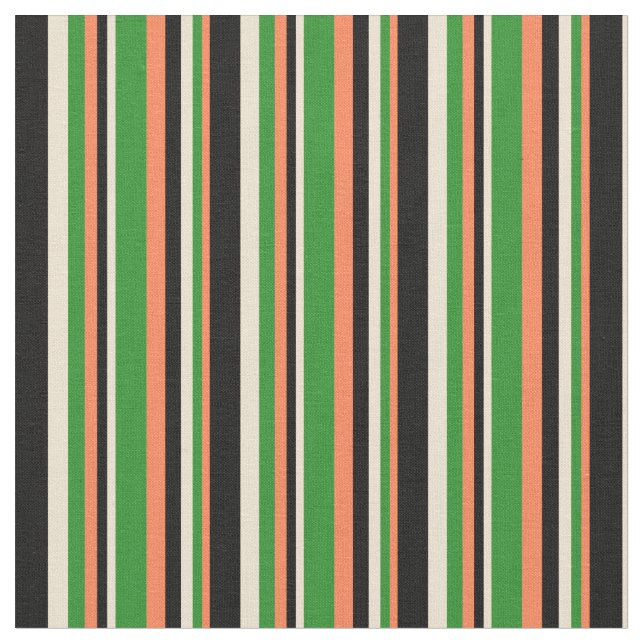 Tissu Corail, Vert Forêt, Bbeige & Noir (Fermer)