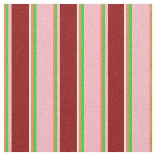 Tissu Corail, Vert, Rose clair, Rouge foncé & Crème à la (Fermer)