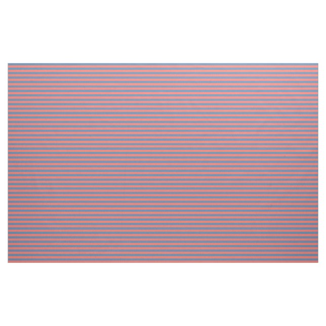 Tissu Corail vivant et lignes horizontales bleues du Pac (Fat Quarter)