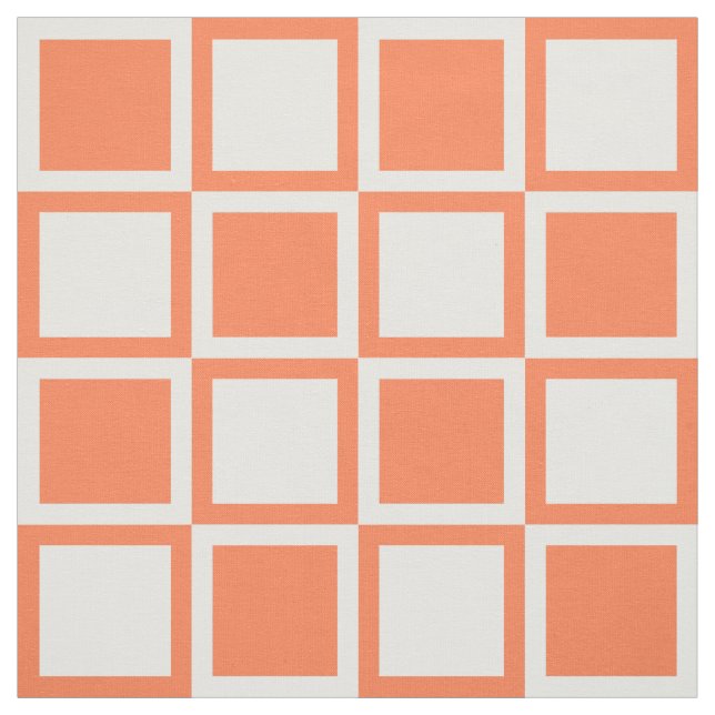 Tissu Coral Bold Mod Carrés ~ grande échelle (Échantillon)