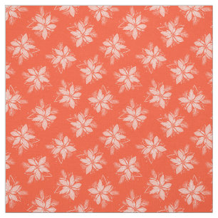 Tissu Coral Poinsettia Fleur motif de Noël