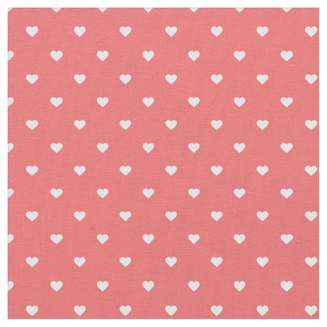 Tissu Coral Polka Dot Hearts (Fermer)