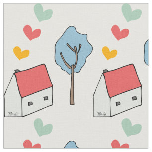 Tissu Corazones de Casita
