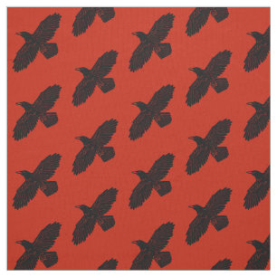 Tissu Corbeau rouge