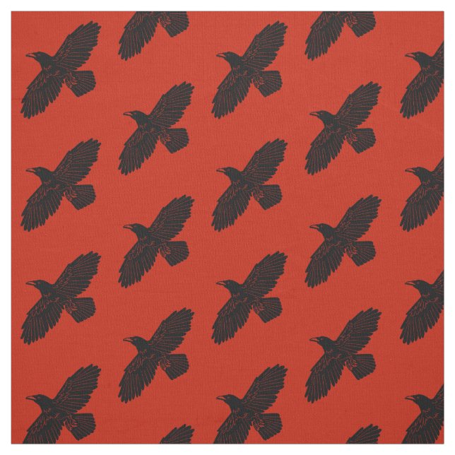 Tissu Corbeau rouge (Échantillon)