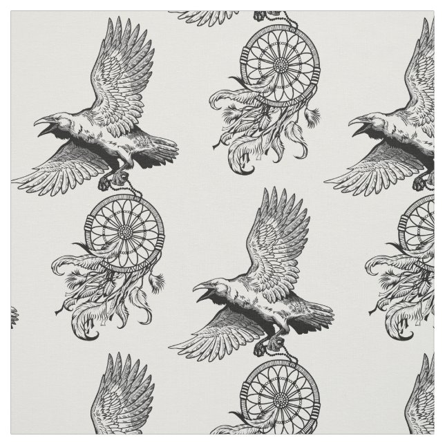 Tissu Corbeau transportant un attrapeur de drames (Échantillon)