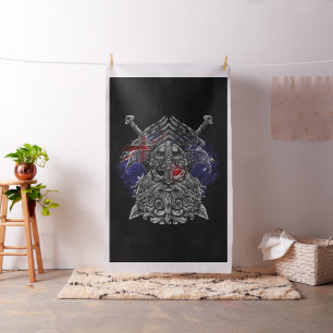 Tissu Corbeaux d'Odin épées Mythologie Viking drapeau Au